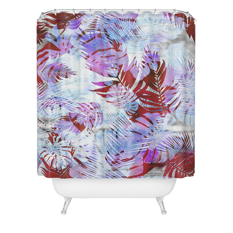 Schatzi Brown Motuu Tropical White Shower Curtain