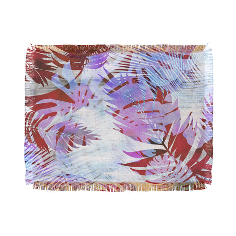 Schatzi Brown Motuu Tropical White Throw Blanket