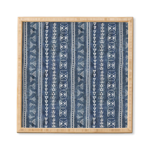 Schatzi Brown Mud Cloth 5 Denim Framed Wall Art