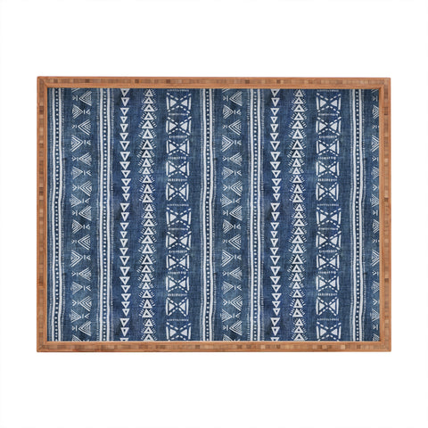 Schatzi Brown Mud Cloth 5 Denim Rectangular Tray