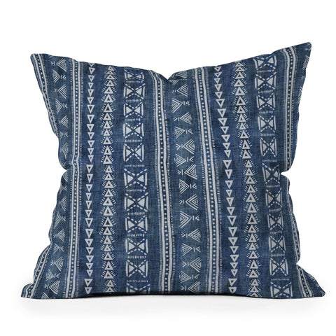 Schatzi Brown Mud Cloth 5 Denim Throw Pillow