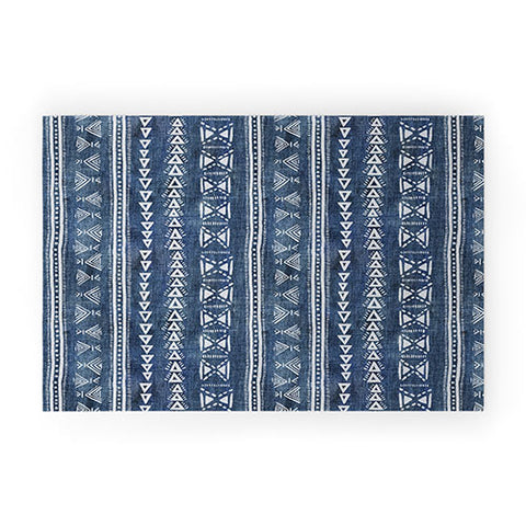 Schatzi Brown Mud Cloth 5 Denim Welcome Mat