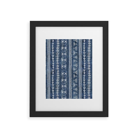 Schatzi Brown Mud Cloth 5 Denim Framed Art Print