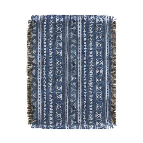 Schatzi Brown Mud Cloth 5 Denim Throw Blanket
