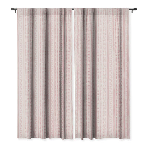 Schatzi Brown Mud Cloth 5 Pink Blackout Window Curtain