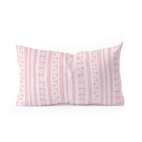 Schatzi Brown Mud Cloth 5 Pink Oblong Throw Pillow