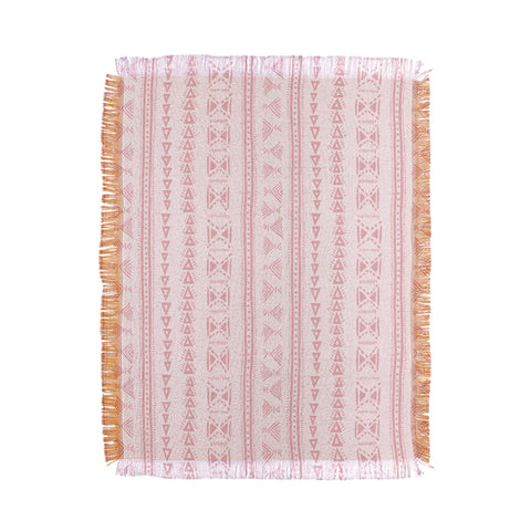 Schatzi Brown Mud Cloth 5 Pink Throw Blanket