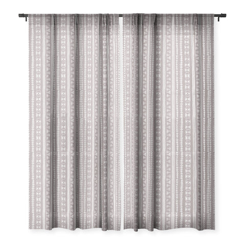Schatzi Brown Mud Cloth 5 Taupe Sheer Window Curtain