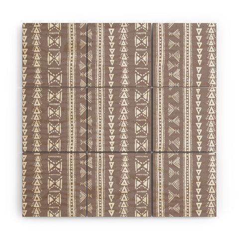Schatzi Brown Mud Cloth 5 Taupe Wood Wall Mural