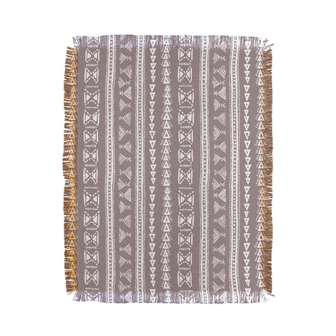 Schatzi Brown Mud Cloth 5 Taupe Throw Blanket