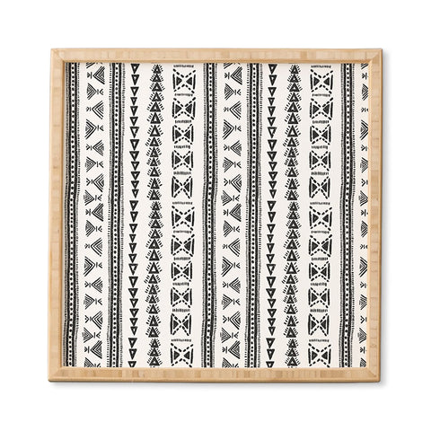 Schatzi Brown Mud Cloth 5 White Framed Wall Art