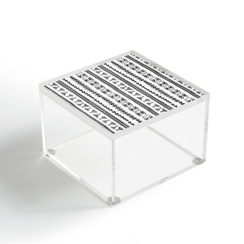 Schatzi Brown Mud Cloth 5 White Acrylic Box