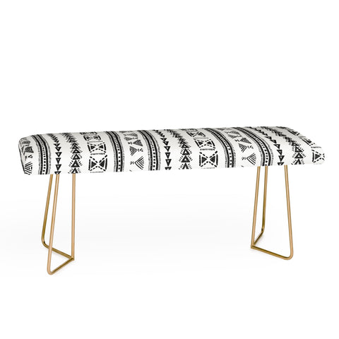 Schatzi Brown Mud Cloth 5 White Bench