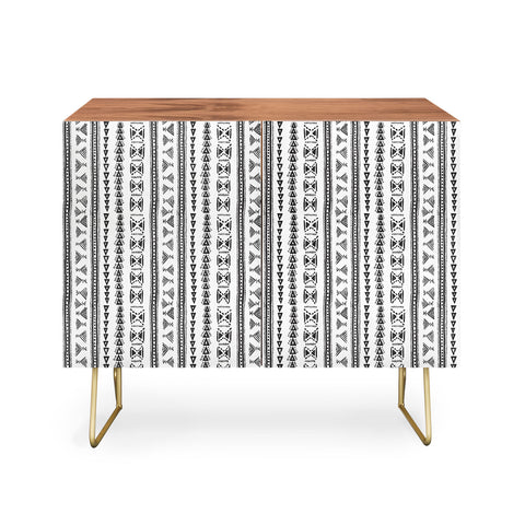Schatzi Brown Mud Cloth 5 White Credenza