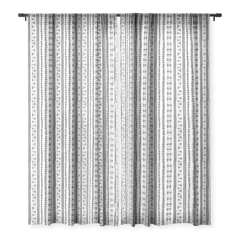 Schatzi Brown Mud Cloth 5 White Sheer Window Curtain