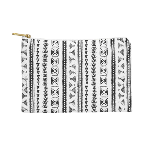 Schatzi Brown Mud Cloth 5 White Pouch