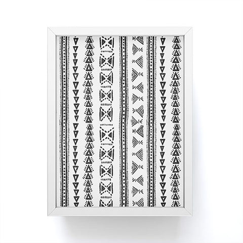 Schatzi Brown Mud Cloth 5 White Framed Mini Art Print