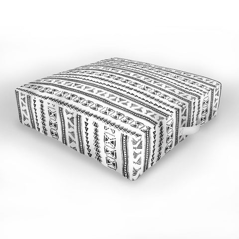 Schatzi Brown Mud Cloth 5 White Outdoor Floor Cushion
