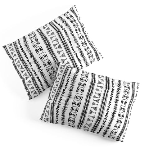 Schatzi Brown Mud Cloth 5 White Pillow Shams