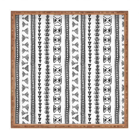 Schatzi Brown Mud Cloth 5 White Square Tray