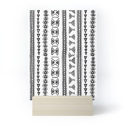 Schatzi Brown Mud Cloth 5 White Mini Art Print