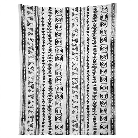 Schatzi Brown Mud Cloth 5 White Tapestry