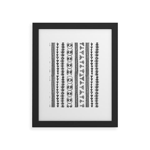 Schatzi Brown Mud Cloth 5 White Framed Art Print