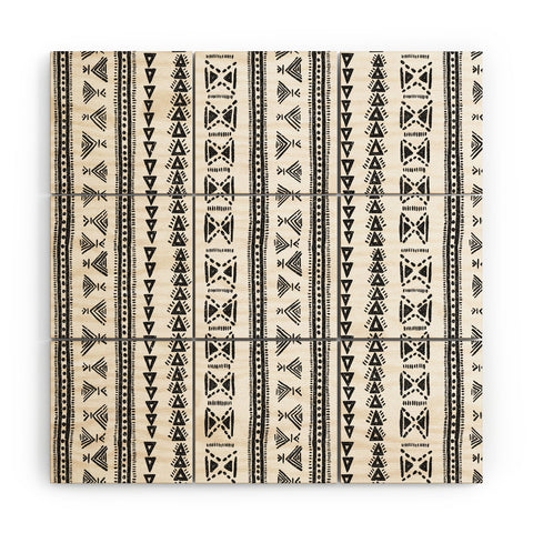 Schatzi Brown Mud Cloth 5 White Wood Wall Mural