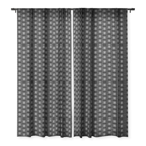 Schatzi Brown Mudcloth 3 Black Sheer Window Curtain