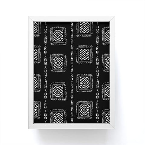 Schatzi Brown Mudcloth 3 Black Framed Mini Art Print