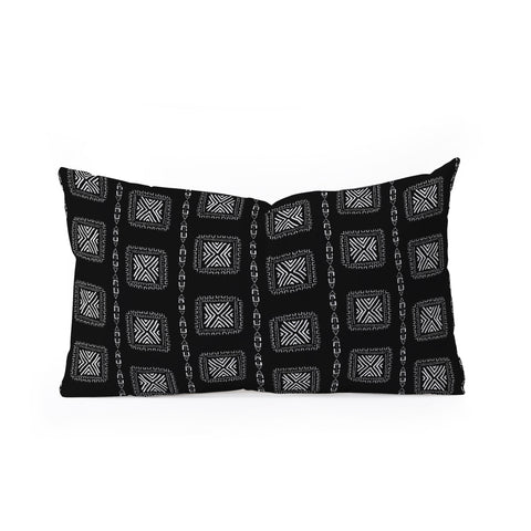 Schatzi Brown Mudcloth 3 Black Oblong Throw Pillow