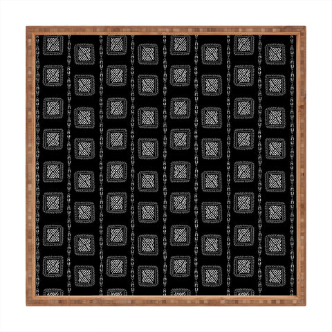 Schatzi Brown Mudcloth 3 Black Square Tray