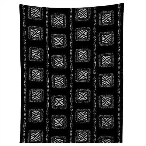Schatzi Brown Mudcloth 3 Black Tapestry