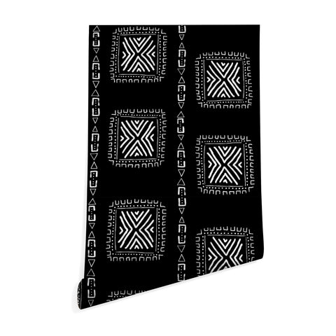 Schatzi Brown Mudcloth 3 Black Wallpaper