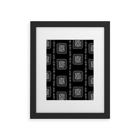 Schatzi Brown Mudcloth 3 Black Framed Art Print