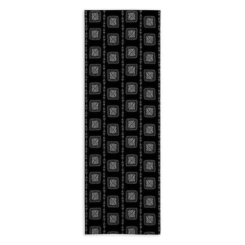 Schatzi Brown Mudcloth 3 Black Yoga Towel