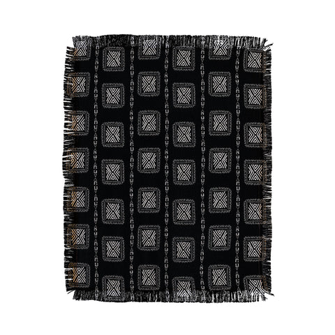 Schatzi Brown Mudcloth 3 Black Throw Blanket