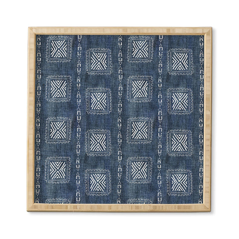 Schatzi Brown Mudcloth 3 Denim Framed Wall Art
