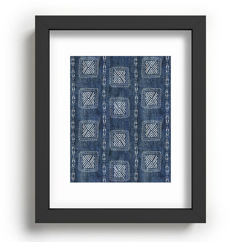 Schatzi Brown Mudcloth 3 Denim Recessed Framing Rectangle