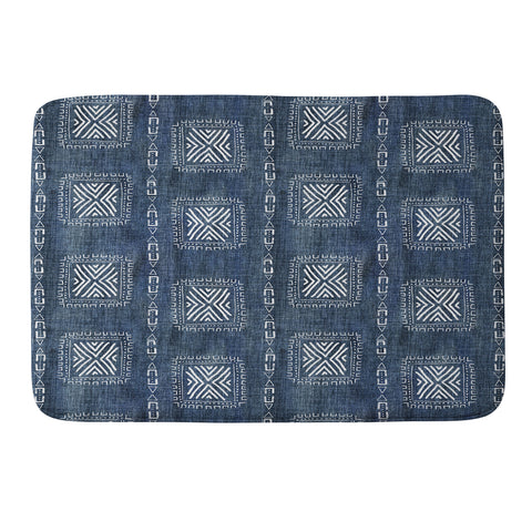 Schatzi Brown Mudcloth 3 Denim Memory Foam Bath Mat