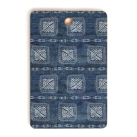 Schatzi Brown Mudcloth 3 Denim Cutting Board Rectangle