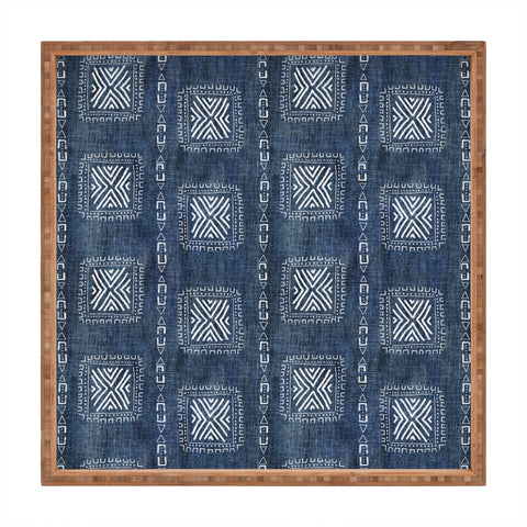 Schatzi Brown Mudcloth 3 Denim Square Tray