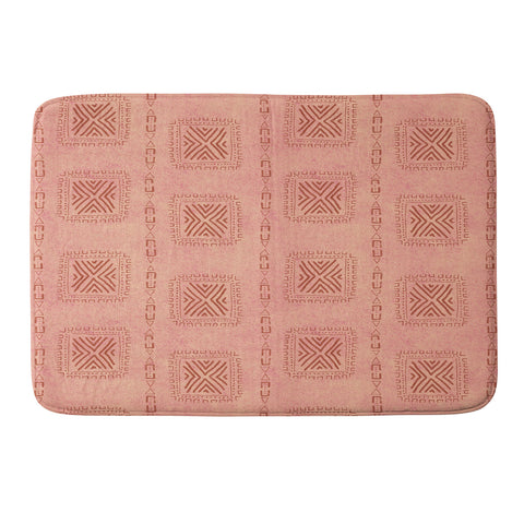 Schatzi Brown Mudcloth 3 Terracotta Memory Foam Bath Mat