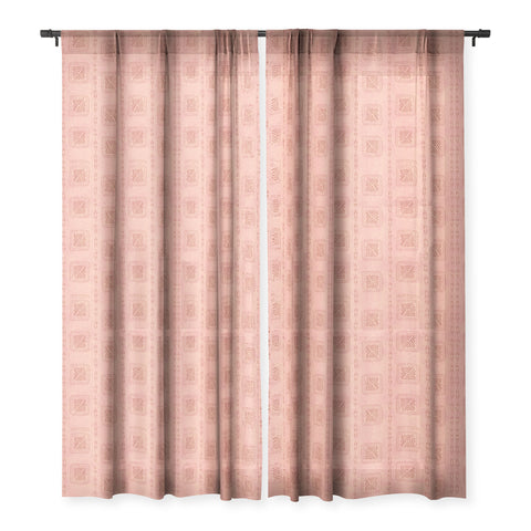 Schatzi Brown Mudcloth 3 Terracotta Sheer Window Curtain