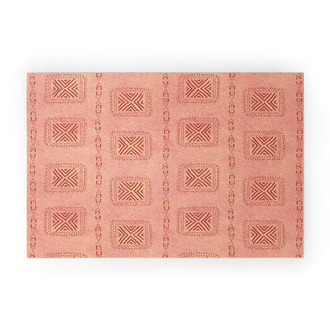 Schatzi Brown Mudcloth 3 Terracotta Welcome Mat