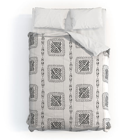 Schatzi Brown Mudcloth 3 White Comforter