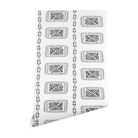 Schatzi Brown Mudcloth 3 White Wallpaper