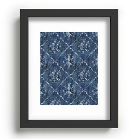 Schatzi Brown Mudcloth 4 Denim Recessed Framing Rectangle