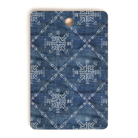 Schatzi Brown Mudcloth 4 Denim Cutting Board Rectangle