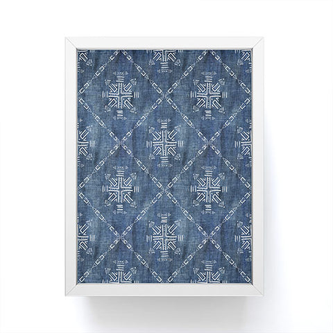 Schatzi Brown Mudcloth 4 Denim Framed Mini Art Print